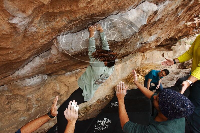 Bouldering in Hueco Tanks on 03/08/2019 with Blue Lizard Climbing and Yoga

Filename: SRM_20190308_1433470.jpg
Aperture: f/5.6
Shutter Speed: 1/250
Body: Canon EOS-1D Mark II
Lens: Canon EF 16-35mm f/2.8 L