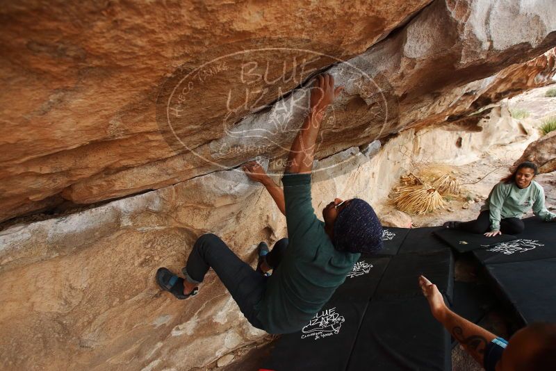 Bouldering in Hueco Tanks on 03/08/2019 with Blue Lizard Climbing and Yoga

Filename: SRM_20190308_1452130.jpg
Aperture: f/5.0
Shutter Speed: 1/200
Body: Canon EOS-1D Mark II
Lens: Canon EF 16-35mm f/2.8 L