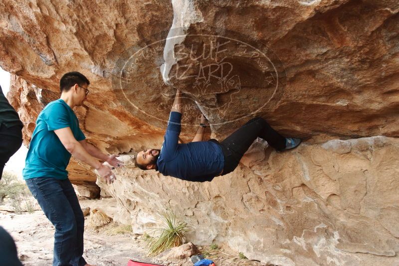 Bouldering in Hueco Tanks on 03/08/2019 with Blue Lizard Climbing and Yoga

Filename: SRM_20190308_1455440.jpg
Aperture: f/5.0
Shutter Speed: 1/160
Body: Canon EOS-1D Mark II
Lens: Canon EF 16-35mm f/2.8 L