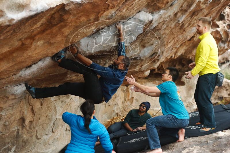 Bouldering in Hueco Tanks on 03/08/2019 with Blue Lizard Climbing and Yoga

Filename: SRM_20190308_1505580.jpg
Aperture: f/2.8
Shutter Speed: 1/400
Body: Canon EOS-1D Mark II
Lens: Canon EF 50mm f/1.8 II