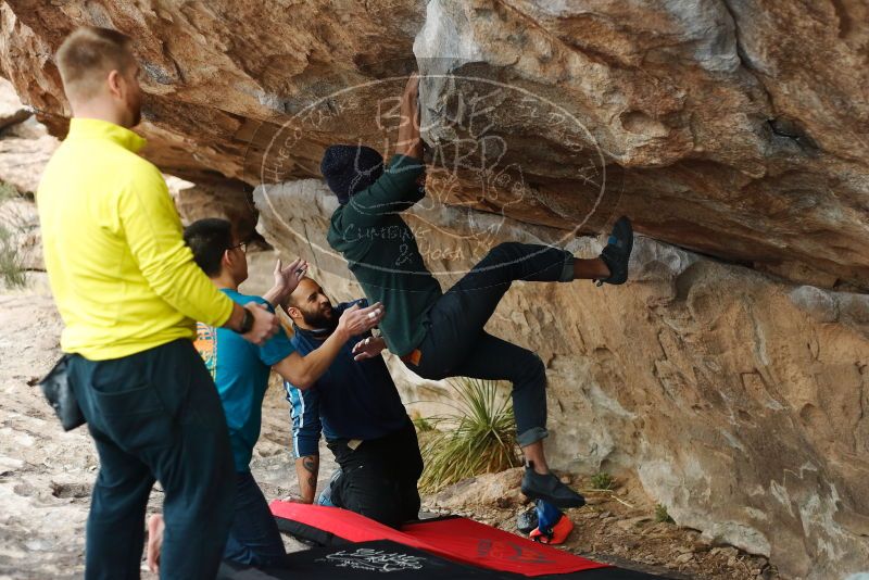 Bouldering in Hueco Tanks on 03/08/2019 with Blue Lizard Climbing and Yoga

Filename: SRM_20190308_1511470.jpg
Aperture: f/2.8
Shutter Speed: 1/400
Body: Canon EOS-1D Mark II
Lens: Canon EF 50mm f/1.8 II