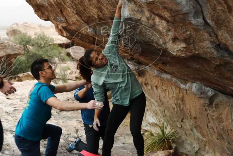 Bouldering in Hueco Tanks on 03/08/2019 with Blue Lizard Climbing and Yoga

Filename: SRM_20190308_1513250.jpg
Aperture: f/2.8
Shutter Speed: 1/400
Body: Canon EOS-1D Mark II
Lens: Canon EF 50mm f/1.8 II