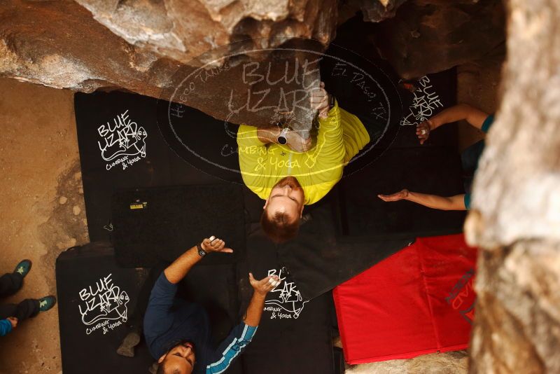 Bouldering in Hueco Tanks on 03/08/2019 with Blue Lizard Climbing and Yoga

Filename: SRM_20190308_1631360.jpg
Aperture: f/2.8
Shutter Speed: 1/160
Body: Canon EOS-1D Mark II
Lens: Canon EF 16-35mm f/2.8 L