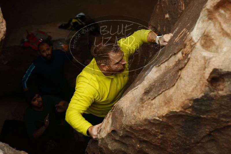 Bouldering in Hueco Tanks on 03/08/2019 with Blue Lizard Climbing and Yoga

Filename: SRM_20190308_1639300.jpg
Aperture: f/2.8
Shutter Speed: 1/400
Body: Canon EOS-1D Mark II
Lens: Canon EF 50mm f/1.8 II