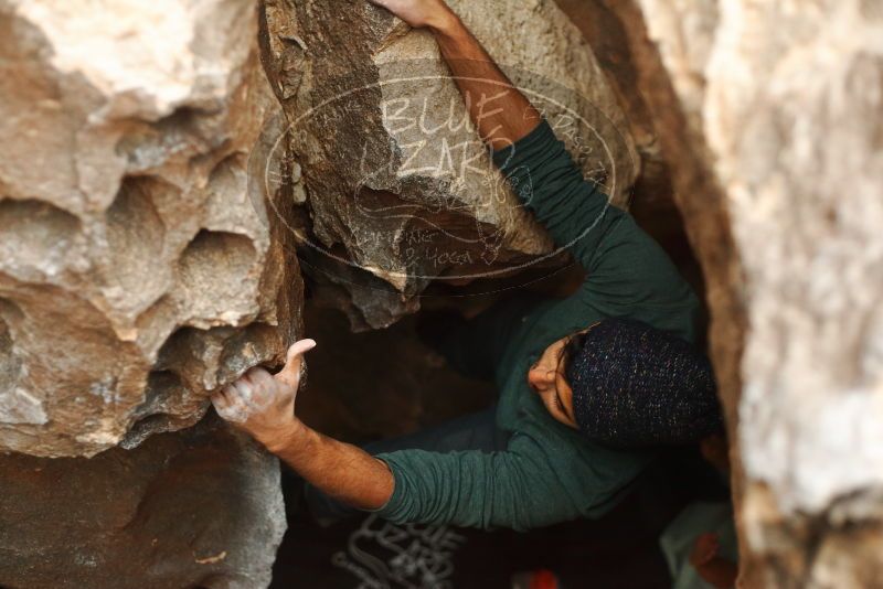 Bouldering in Hueco Tanks on 03/08/2019 with Blue Lizard Climbing and Yoga

Filename: SRM_20190308_1645020.jpg
Aperture: f/2.5
Shutter Speed: 1/200
Body: Canon EOS-1D Mark II
Lens: Canon EF 50mm f/1.8 II