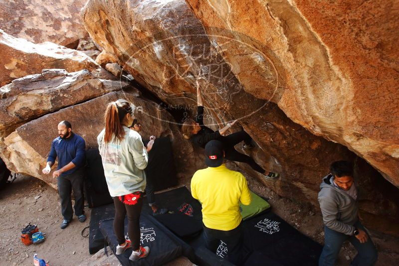 Bouldering in Hueco Tanks on 03/09/2019 with Blue Lizard Climbing and Yoga

Filename: SRM_20190309_1230150.jpg
Aperture: f/5.6
Shutter Speed: 1/250
Body: Canon EOS-1D Mark II
Lens: Canon EF 16-35mm f/2.8 L