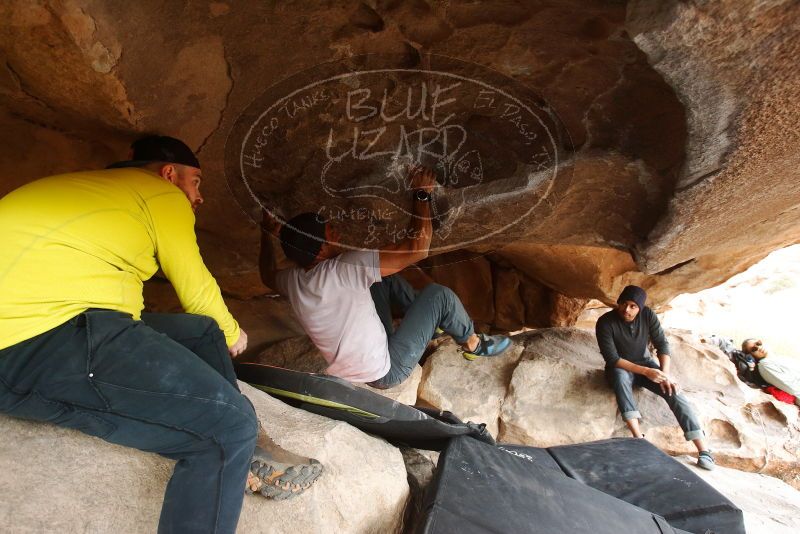 Bouldering in Hueco Tanks on 03/09/2019 with Blue Lizard Climbing and Yoga

Filename: SRM_20190309_1520370.jpg
Aperture: f/5.0
Shutter Speed: 1/250
Body: Canon EOS-1D Mark II
Lens: Canon EF 16-35mm f/2.8 L