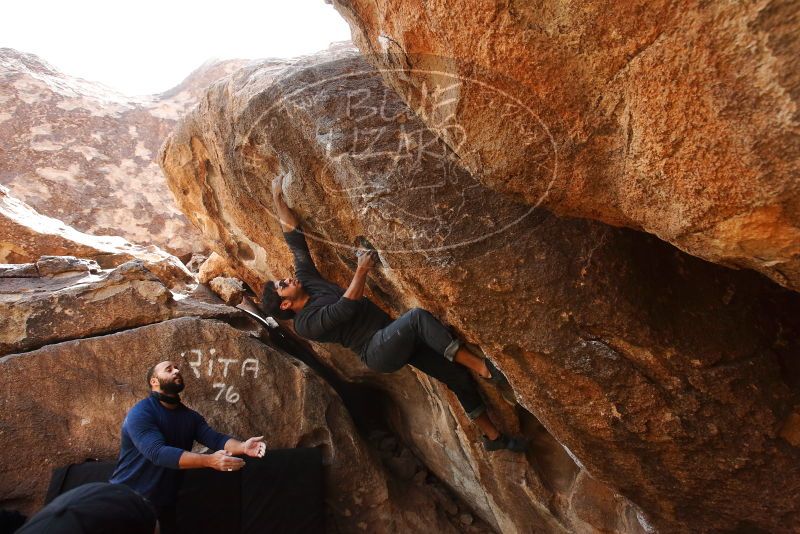 Bouldering in Hueco Tanks on 03/09/2019 with Blue Lizard Climbing and Yoga

Filename: SRM_20190309_1224280.jpg
Aperture: f/5.6
Shutter Speed: 1/400
Body: Canon EOS-1D Mark II
Lens: Canon EF 16-35mm f/2.8 L