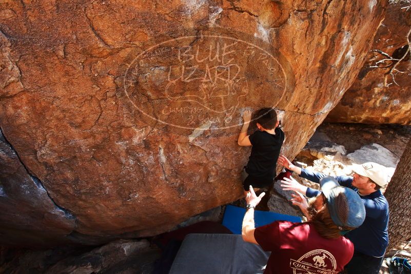 Bouldering in Hueco Tanks on 03/17/2019 with Blue Lizard Climbing and Yoga

Filename: SRM_20190317_1421370.jpg
Aperture: f/5.6
Shutter Speed: 1/250
Body: Canon EOS-1D Mark II
Lens: Canon EF 16-35mm f/2.8 L