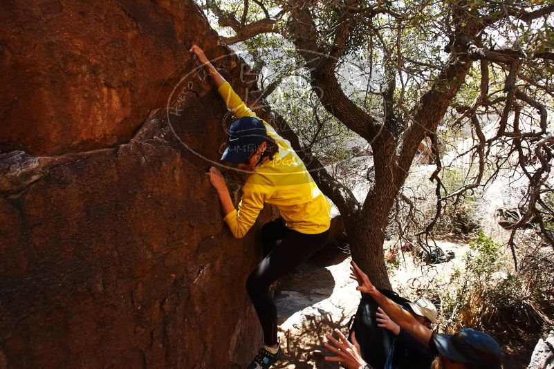 Bouldering in Hueco Tanks on 03/17/2019 with Blue Lizard Climbing and Yoga

Filename: SRM_20190317_1429090.jpg
Aperture: f/5.6
Shutter Speed: 1/640
Body: Canon EOS-1D Mark II
Lens: Canon EF 16-35mm f/2.8 L