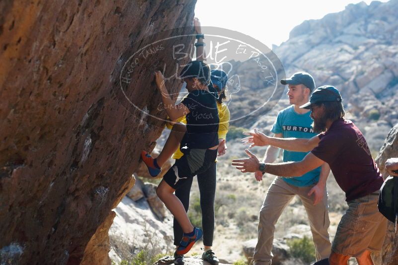 Bouldering in Hueco Tanks on 03/17/2019 with Blue Lizard Climbing and Yoga

Filename: SRM_20190317_1701220.jpg
Aperture: f/4.0
Shutter Speed: 1/320
Body: Canon EOS-1D Mark II
Lens: Canon EF 50mm f/1.8 II