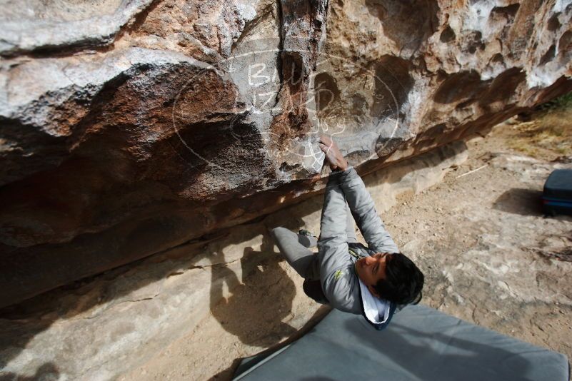 Bouldering in Hueco Tanks on 03/30/2019 with Blue Lizard Climbing and Yoga

Filename: SRM_20190330_0954510.jpg
Aperture: f/5.6
Shutter Speed: 1/400
Body: Canon EOS-1D Mark II
Lens: Canon EF 16-35mm f/2.8 L