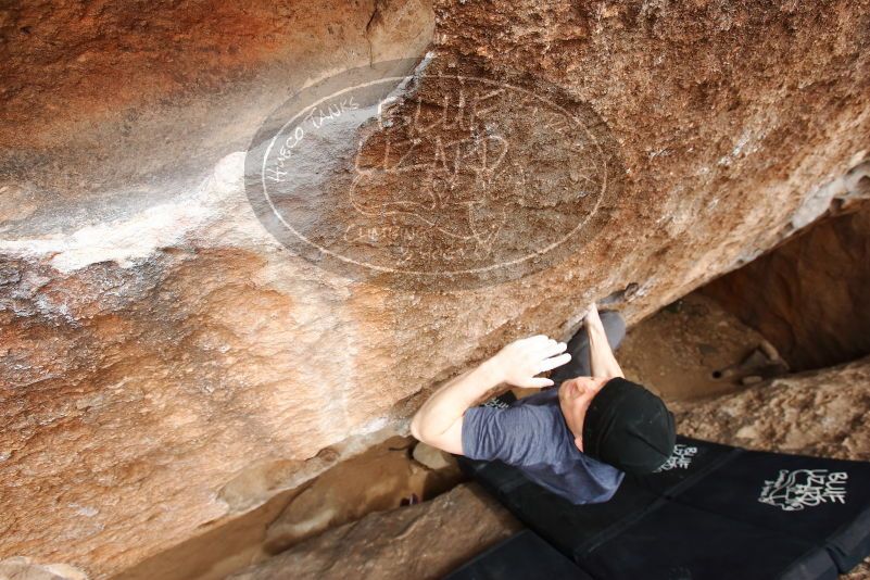 Bouldering in Hueco Tanks on 03/30/2019 with Blue Lizard Climbing and Yoga

Filename: SRM_20190330_1459120.jpg
Aperture: f/5.6
Shutter Speed: 1/250
Body: Canon EOS-1D Mark II
Lens: Canon EF 16-35mm f/2.8 L