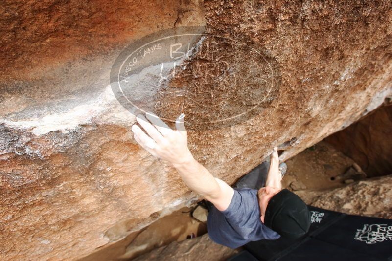 Bouldering in Hueco Tanks on 03/30/2019 with Blue Lizard Climbing and Yoga

Filename: SRM_20190330_1459181.jpg
Aperture: f/5.6
Shutter Speed: 1/250
Body: Canon EOS-1D Mark II
Lens: Canon EF 16-35mm f/2.8 L