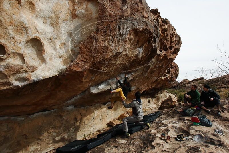 Bouldering in Hueco Tanks on 03/30/2019 with Blue Lizard Climbing and Yoga

Filename: SRM_20190330_1618580.jpg
Aperture: f/5.6
Shutter Speed: 1/640
Body: Canon EOS-1D Mark II
Lens: Canon EF 16-35mm f/2.8 L