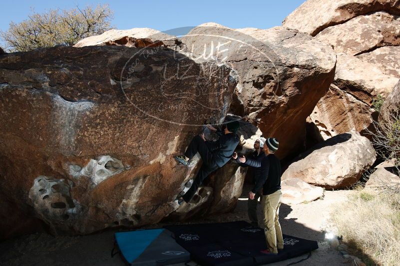 Bouldering in Hueco Tanks on 03/31/2019 with Blue Lizard Climbing and Yoga

Filename: SRM_20190331_1031440.jpg
Aperture: f/5.6
Shutter Speed: 1/250
Body: Canon EOS-1D Mark II
Lens: Canon EF 16-35mm f/2.8 L