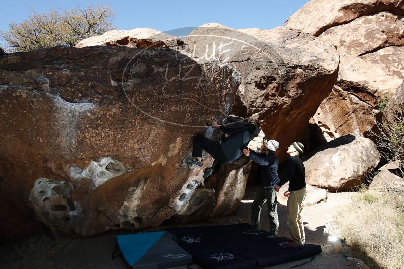 Bouldering in Hueco Tanks on 03/31/2019 with Blue Lizard Climbing and Yoga

Filename: SRM_20190331_1032080.jpg
Aperture: f/5.6
Shutter Speed: 1/250
Body: Canon EOS-1D Mark II
Lens: Canon EF 16-35mm f/2.8 L