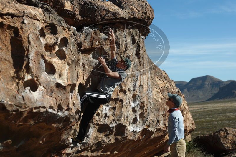 Bouldering in Hueco Tanks on 04/06/2019 with Blue Lizard Climbing and Yoga

Filename: SRM_20190406_0904150.jpg
Aperture: f/4.0
Shutter Speed: 1/800
Body: Canon EOS-1D Mark II
Lens: Canon EF 50mm f/1.8 II