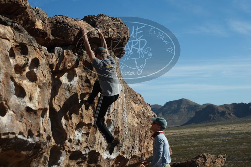 Bouldering in Hueco Tanks on 04/06/2019 with Blue Lizard Climbing and Yoga

Filename: SRM_20190406_0904290.jpg
Aperture: f/4.0
Shutter Speed: 1/800
Body: Canon EOS-1D Mark II
Lens: Canon EF 50mm f/1.8 II