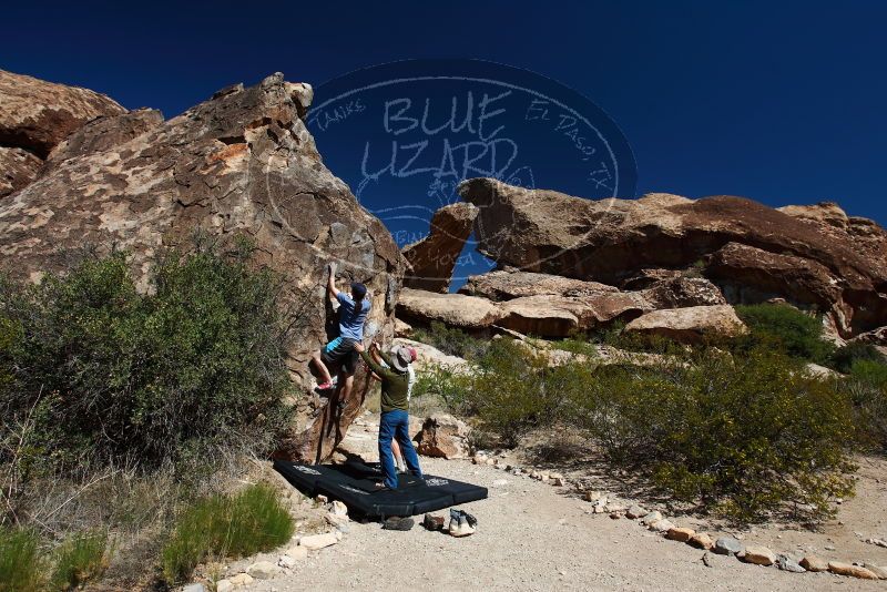 Bouldering in Hueco Tanks on 04/26/2019 with Blue Lizard Climbing and Yoga

Filename: SRM_20190426_1025380.jpg
Aperture: f/5.6
Shutter Speed: 1/320
Body: Canon EOS-1D Mark II
Lens: Canon EF 16-35mm f/2.8 L