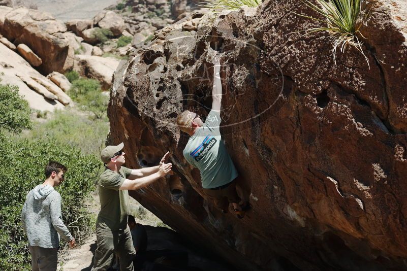 Bouldering in Hueco Tanks on 06/15/2019 with Blue Lizard Climbing and Yoga

Filename: SRM_20190615_1359370.jpg
Aperture: f/4.0
Shutter Speed: 1/800
Body: Canon EOS-1D Mark II
Lens: Canon EF 50mm f/1.8 II