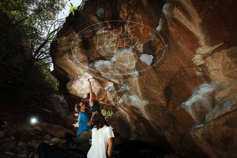 Bouldering in Hueco Tanks on 08/02/2019 with Blue Lizard Climbing and Yoga

Filename: SRM_20190802_1103360.jpg
Aperture: f/5.6
Shutter Speed: 1/250
Body: Canon EOS-1D Mark II
Lens: Canon EF 16-35mm f/2.8 L