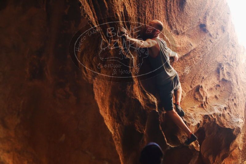 Bouldering in Hueco Tanks on 08/31/2019 with Blue Lizard Climbing and Yoga

Filename: SRM_20190831_1750280.jpg
Aperture: f/2.8
Shutter Speed: 1/250
Body: Canon EOS-1D Mark II
Lens: Canon EF 50mm f/1.8 II