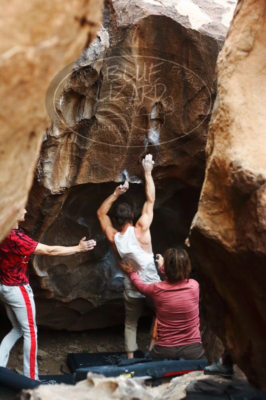 Bouldering in Hueco Tanks on 10/28/2019 with Blue Lizard Climbing and Yoga

Filename: SRM_20191028_1325160.jpg
Aperture: f/3.2
Shutter Speed: 1/250
Body: Canon EOS-1D Mark II
Lens: Canon EF 50mm f/1.8 II