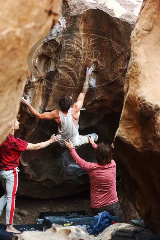 Bouldering in Hueco Tanks on 10/28/2019 with Blue Lizard Climbing and Yoga

Filename: SRM_20191028_1346410.jpg
Aperture: f/3.2
Shutter Speed: 1/250
Body: Canon EOS-1D Mark II
Lens: Canon EF 50mm f/1.8 II