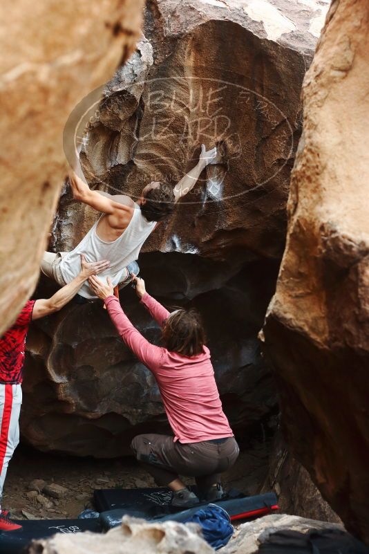 Bouldering in Hueco Tanks on 10/28/2019 with Blue Lizard Climbing and Yoga

Filename: SRM_20191028_1354150.jpg
Aperture: f/3.2
Shutter Speed: 1/250
Body: Canon EOS-1D Mark II
Lens: Canon EF 50mm f/1.8 II