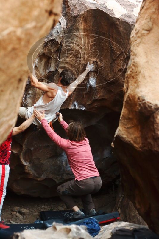 Bouldering in Hueco Tanks on 10/28/2019 with Blue Lizard Climbing and Yoga

Filename: SRM_20191028_1354151.jpg
Aperture: f/3.2
Shutter Speed: 1/250
Body: Canon EOS-1D Mark II
Lens: Canon EF 50mm f/1.8 II