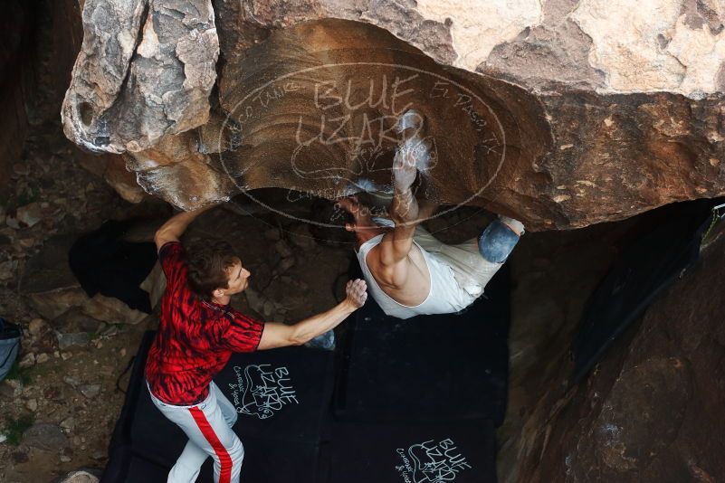 Bouldering in Hueco Tanks on 10/28/2019 with Blue Lizard Climbing and Yoga

Filename: SRM_20191028_1402430.jpg
Aperture: f/3.5
Shutter Speed: 1/250
Body: Canon EOS-1D Mark II
Lens: Canon EF 50mm f/1.8 II