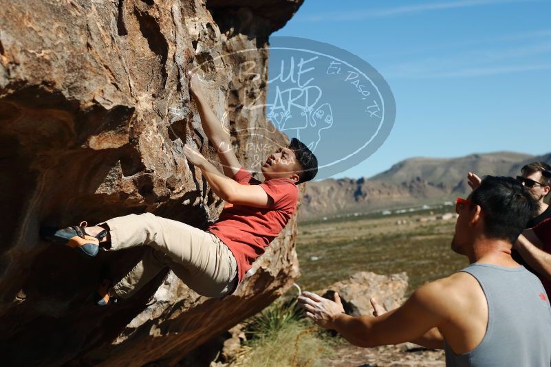 Bouldering in Hueco Tanks on 11/09/2019 with Blue Lizard Climbing and Yoga

Filename: SRM_20191109_1118040.jpg
Aperture: f/4.0
Shutter Speed: 1/2000
Body: Canon EOS-1D Mark II
Lens: Canon EF 50mm f/1.8 II