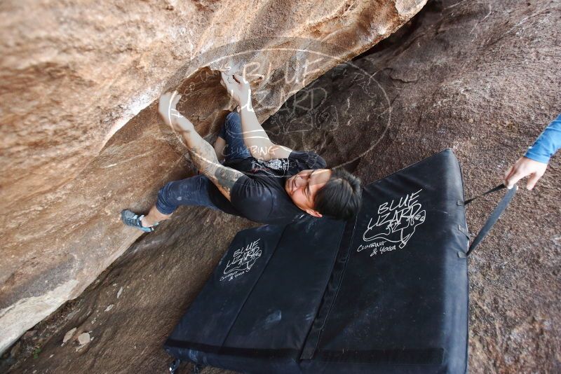 Bouldering in Hueco Tanks on 11/17/2019 with Blue Lizard Climbing and Yoga

Filename: SRM_20191117_1632250.jpg
Aperture: f/2.8
Shutter Speed: 1/250
Body: Canon EOS-1D Mark II
Lens: Canon EF 16-35mm f/2.8 L