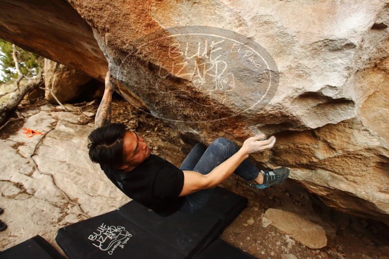 Bouldering in Hueco Tanks on 11/17/2019 with Blue Lizard Climbing and Yoga

Filename: SRM_20191117_1726561.jpg
Aperture: f/5.6
Shutter Speed: 1/250
Body: Canon EOS-1D Mark II
Lens: Canon EF 16-35mm f/2.8 L