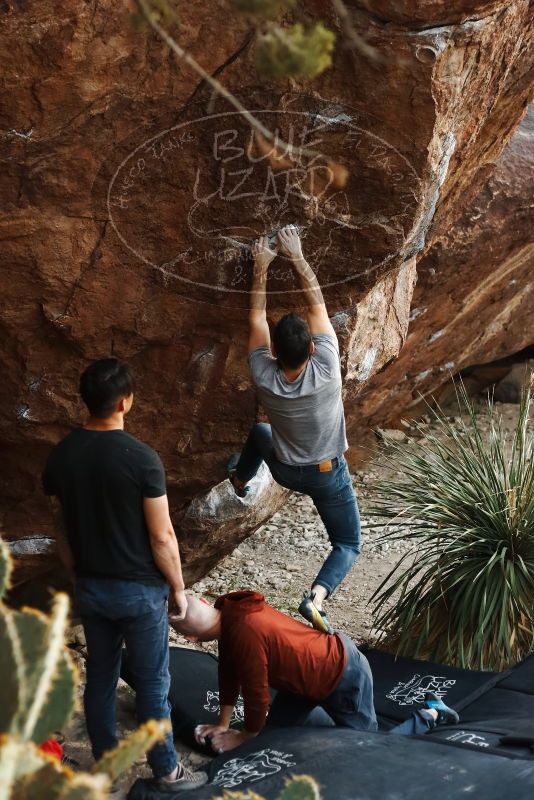 Bouldering in Hueco Tanks on 11/18/2019 with Blue Lizard Climbing and Yoga

Filename: SRM_20191118_1754240.jpg
Aperture: f/3.2
Shutter Speed: 1/250
Body: Canon EOS-1D Mark II
Lens: Canon EF 50mm f/1.8 II