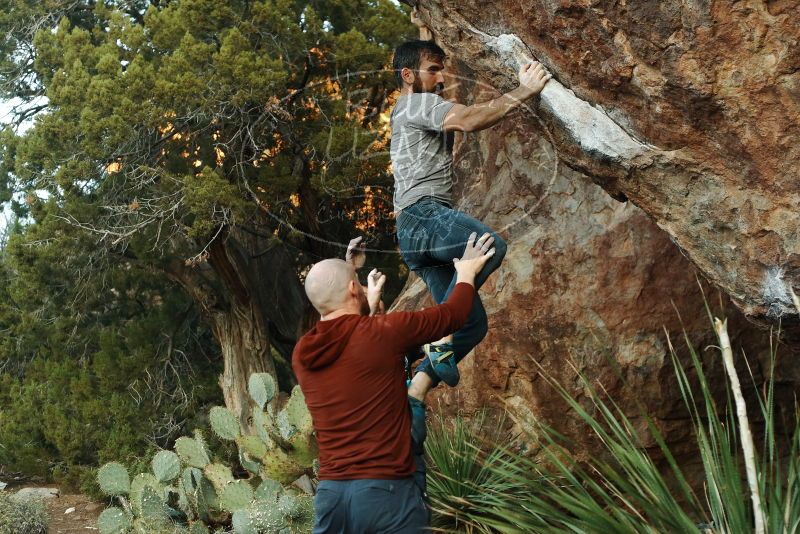 Bouldering in Hueco Tanks on 11/18/2019 with Blue Lizard Climbing and Yoga

Filename: SRM_20191118_1803300.jpg
Aperture: f/3.5
Shutter Speed: 1/250
Body: Canon EOS-1D Mark II
Lens: Canon EF 50mm f/1.8 II