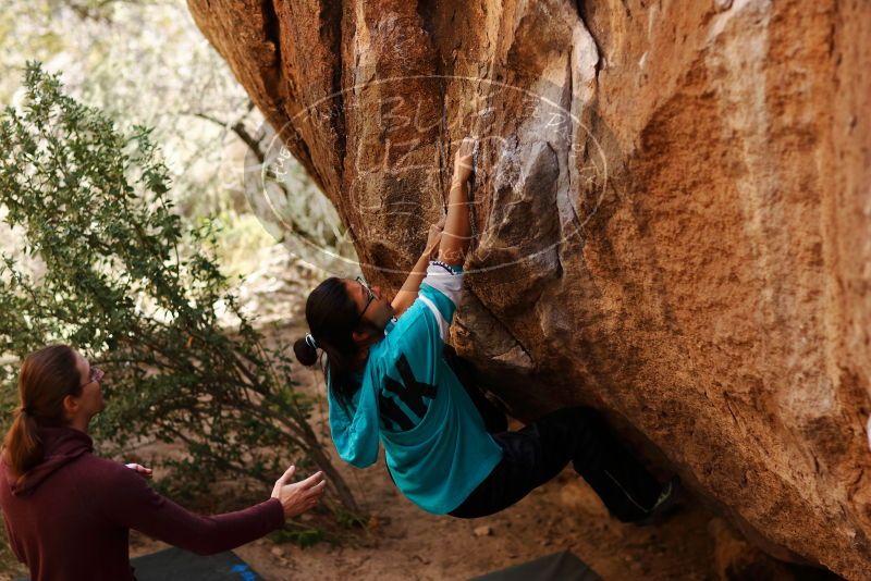 Bouldering in Hueco Tanks on 11/16/2019 with Blue Lizard Climbing and Yoga

Filename: SRM_20191116_1056150.jpg
Aperture: f/2.0
Shutter Speed: 1/800
Body: Canon EOS-1D Mark II
Lens: Canon EF 85mm f/1.2 L II