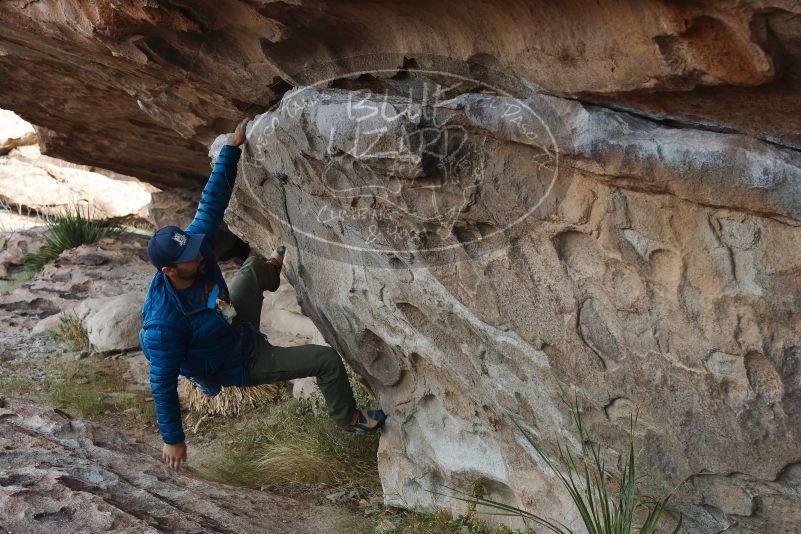 Bouldering in Hueco Tanks on 11/24/2019 with Blue Lizard Climbing and Yoga

Filename: SRM_20191124_1012270.jpg
Aperture: f/6.3
Shutter Speed: 1/250
Body: Canon EOS-1D Mark II
Lens: Canon EF 50mm f/1.8 II