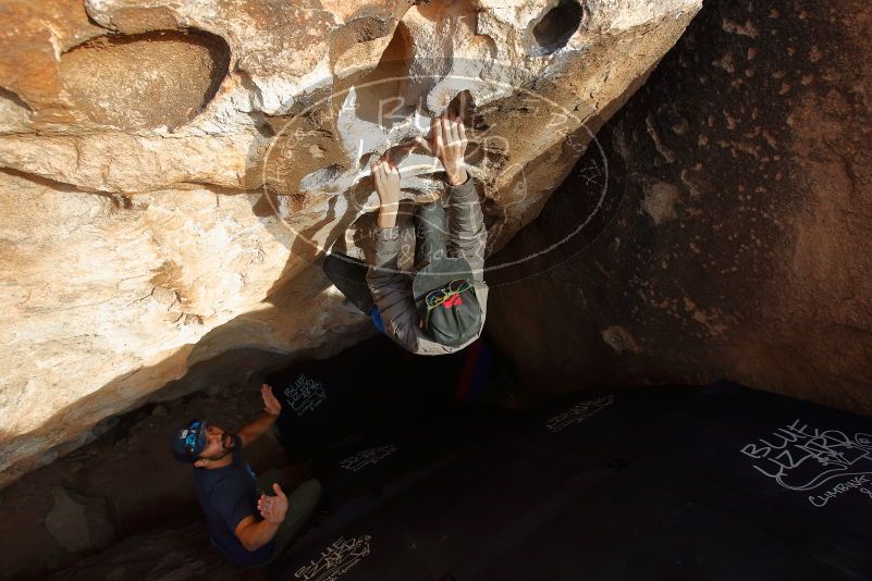 Bouldering in Hueco Tanks on 11/24/2019 with Blue Lizard Climbing and Yoga

Filename: SRM_20191124_1630390.jpg
Aperture: f/5.6
Shutter Speed: 1/250
Body: Canon EOS-1D Mark II
Lens: Canon EF 16-35mm f/2.8 L