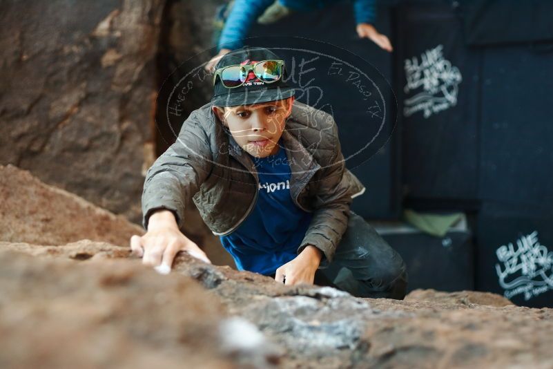 Bouldering in Hueco Tanks on 11/24/2019 with Blue Lizard Climbing and Yoga

Filename: SRM_20191124_1731470.jpg
Aperture: f/2.5
Shutter Speed: 1/250
Body: Canon EOS-1D Mark II
Lens: Canon EF 50mm f/1.8 II