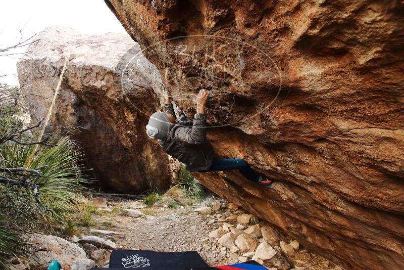 Bouldering in Hueco Tanks on 11/26/2019 with Blue Lizard Climbing and Yoga

Filename: SRM_20191126_1019070.jpg
Aperture: f/4.5
Shutter Speed: 1/250
Body: Canon EOS-1D Mark II
Lens: Canon EF 16-35mm f/2.8 L