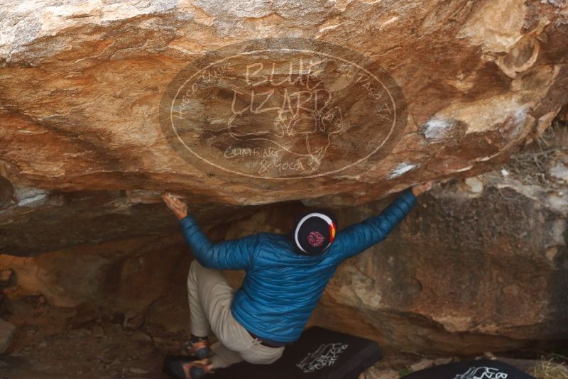 Bouldering in Hueco Tanks on 11/26/2019 with Blue Lizard Climbing and Yoga

Filename: SRM_20191126_1554251.jpg
Aperture: f/5.6
Shutter Speed: 1/250
Body: Canon EOS-1D Mark II
Lens: Canon EF 50mm f/1.8 II