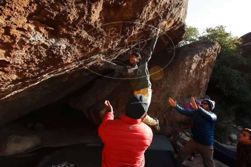 Bouldering in Hueco Tanks on 11/26/2019 with Blue Lizard Climbing and Yoga

Filename: SRM_20191126_1656410.jpg
Aperture: f/5.6
Shutter Speed: 1/250
Body: Canon EOS-1D Mark II
Lens: Canon EF 16-35mm f/2.8 L