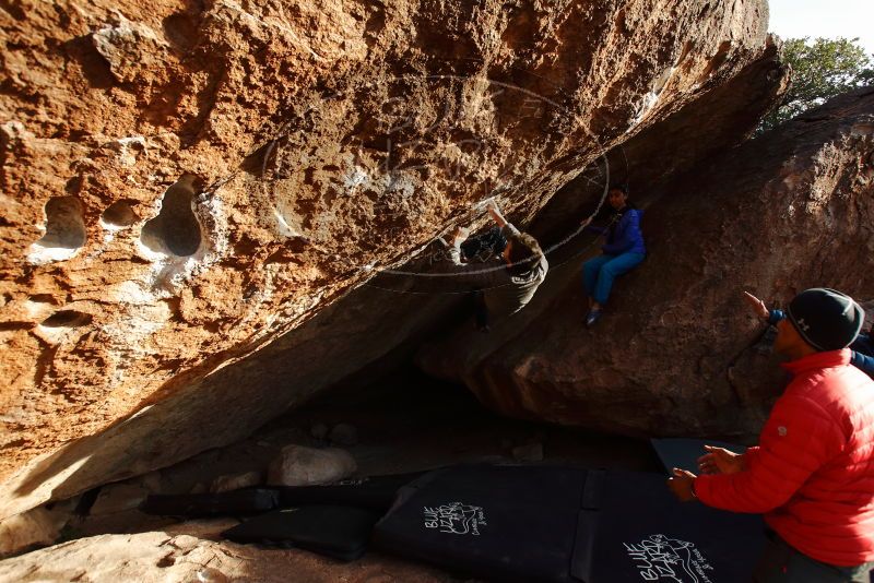 Bouldering in Hueco Tanks on 11/26/2019 with Blue Lizard Climbing and Yoga

Filename: SRM_20191126_1704430.jpg
Aperture: f/5.0
Shutter Speed: 1/250
Body: Canon EOS-1D Mark II
Lens: Canon EF 16-35mm f/2.8 L