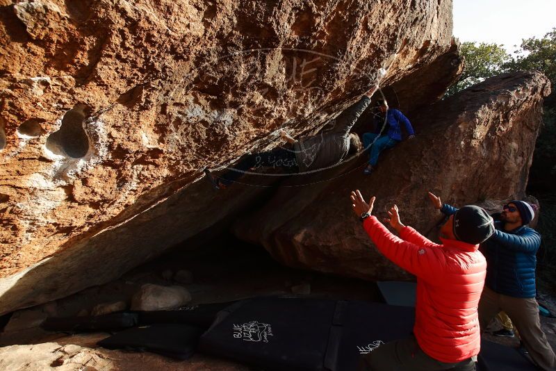 Bouldering in Hueco Tanks on 11/26/2019 with Blue Lizard Climbing and Yoga

Filename: SRM_20191126_1704490.jpg
Aperture: f/5.6
Shutter Speed: 1/250
Body: Canon EOS-1D Mark II
Lens: Canon EF 16-35mm f/2.8 L