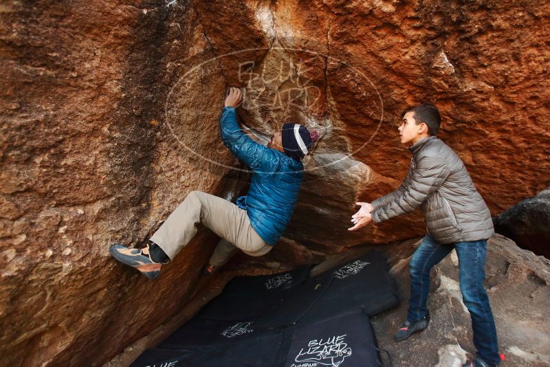 Bouldering in Hueco Tanks on 11/26/2019 with Blue Lizard Climbing and Yoga

Filename: SRM_20191126_1744550.jpg
Aperture: f/2.8
Shutter Speed: 1/250
Body: Canon EOS-1D Mark II
Lens: Canon EF 16-35mm f/2.8 L