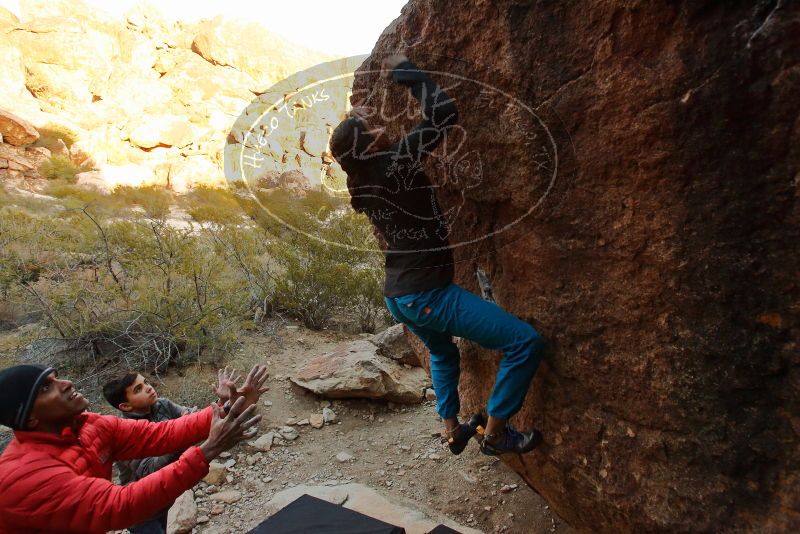 Bouldering in Hueco Tanks on 11/26/2019 with Blue Lizard Climbing and Yoga

Filename: SRM_20191126_1750471.jpg
Aperture: f/5.0
Shutter Speed: 1/250
Body: Canon EOS-1D Mark II
Lens: Canon EF 16-35mm f/2.8 L