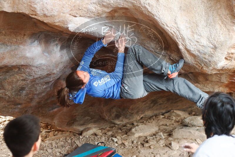 Bouldering in Hueco Tanks on 11/27/2019 with Blue Lizard Climbing and Yoga

Filename: SRM_20191127_1055370.jpg
Aperture: f/3.2
Shutter Speed: 1/250
Body: Canon EOS-1D Mark II
Lens: Canon EF 50mm f/1.8 II