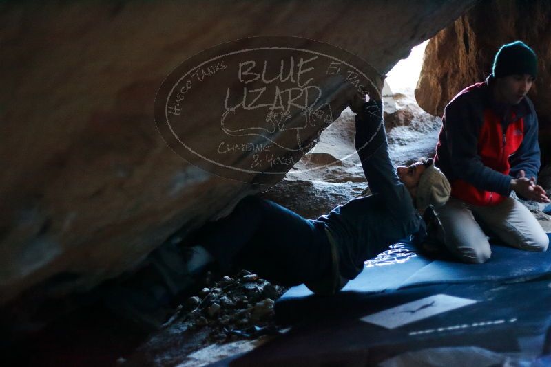 Bouldering in Hueco Tanks on 11/29/2019 with Blue Lizard Climbing and Yoga

Filename: SRM_20191129_1141330.jpg
Aperture: f/2.0
Shutter Speed: 1/250
Body: Canon EOS-1D Mark II
Lens: Canon EF 50mm f/1.8 II